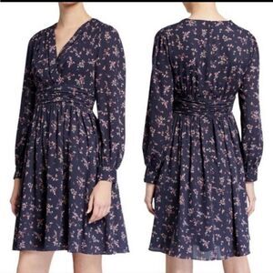 Gal Meets Glam Kelsey Long Sleeve Faux Wrap Dress Size 2